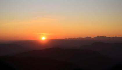 Fototapeta premium Spectacular Sunrise Over Majestic Mountain Ranges Golden Hour Landscape Photography