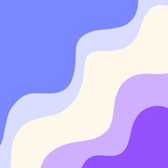 Cute aesthetic background of blue and purple waves