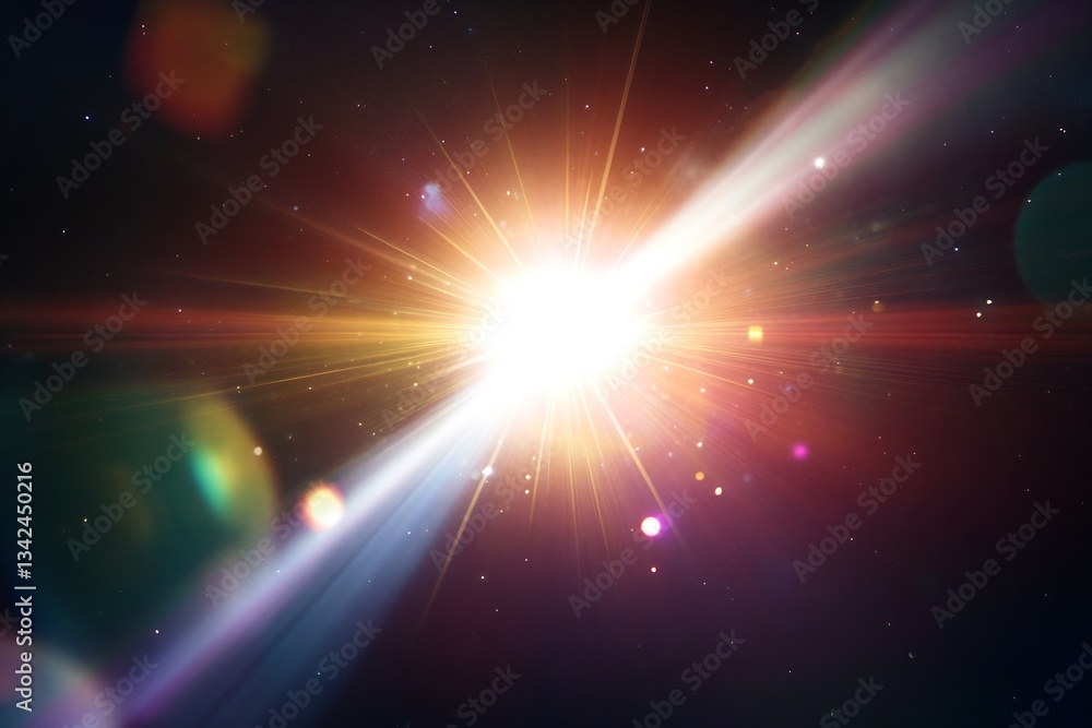Poster radiant starburst in a cosmic scene illuminating the darkness of space : generative ai