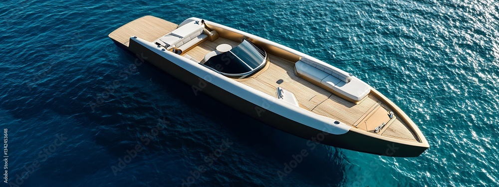 Aufkleber sleek modern yacht sailing through deep waters showcasing elegance and sophisticated design : genera