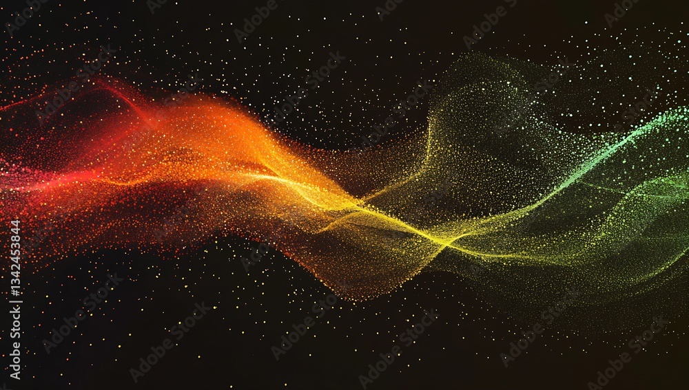Aufkleber vibrant streams of colorful light flowing seamlessly against a dark background capturing artistic be