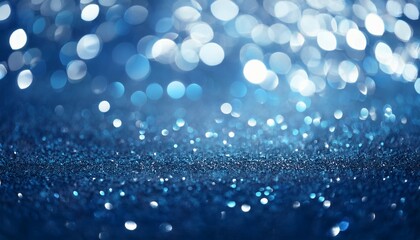 Fototapeta premium vibrant abstract image with soft focus dark blue bokeh light patterns with shimmering highlights festive texture background blurred backdrop trend color year white sunlight glare on future dusk