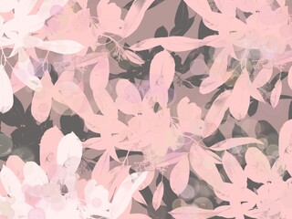 Artistic decor retro style background with leaves and lights multicolor art wallpaper illustration	

