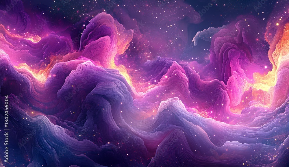 Poster captivating colorful abstract digital artwork with vibrant swirls and cosmic appeal : generative ai