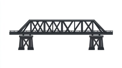 A sturdy metal bridge spanning across ideal for transportation and infrastructure designs