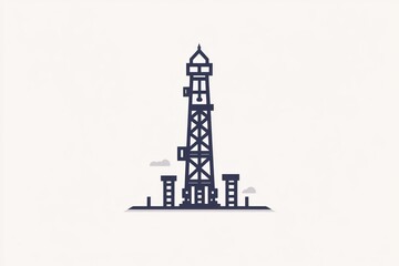 Industrial Tower Structure with Lighthouse Design for Engineering Construction and Maritime T