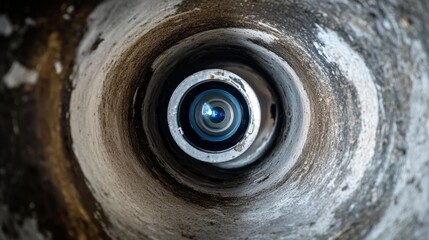 This text explores an advanced camera lens for sewer inspection, highlighting technology that improves underground diagnostic capabilities for utilities and infrastructure management