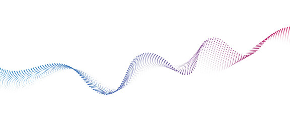 Flowing Dot Wave halftone gradient pattern on transparent background	
