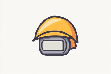 Safety Gear Icon Featuring a Protective Helmet and Goggles for Construction Industrial Work a