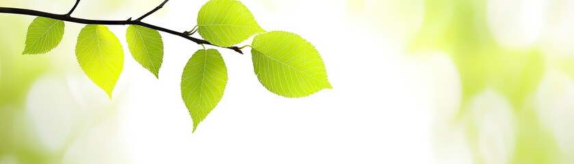 Fototapeta premium Bright leaves on a branch for natural background or eco-friendly presentation