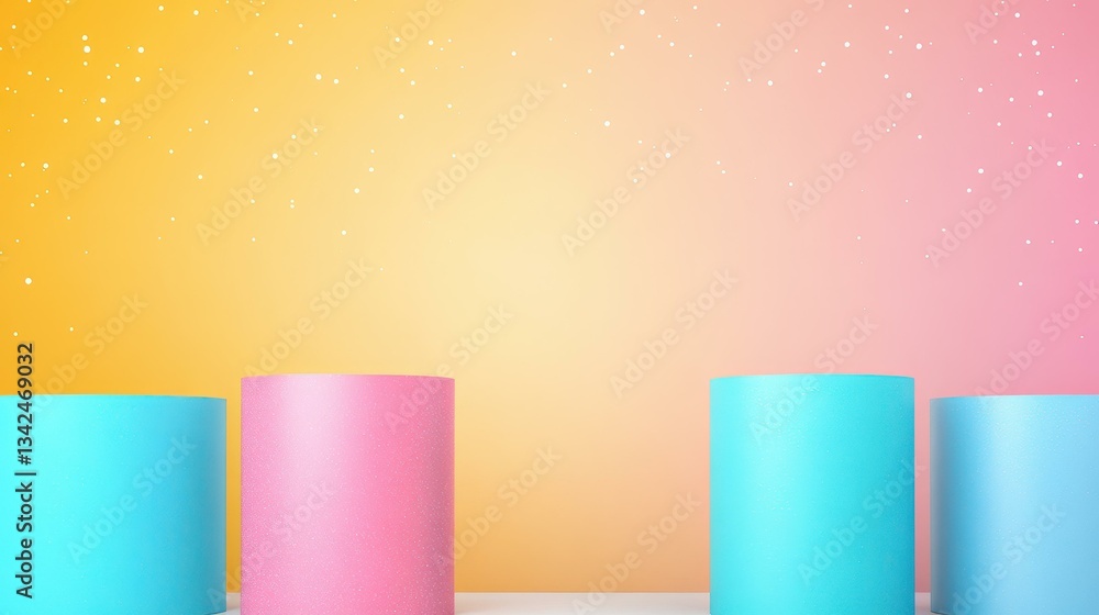 Poster showcase your design with this chic mockup featuring bold geometric patterns and a vibrant backdrop 
