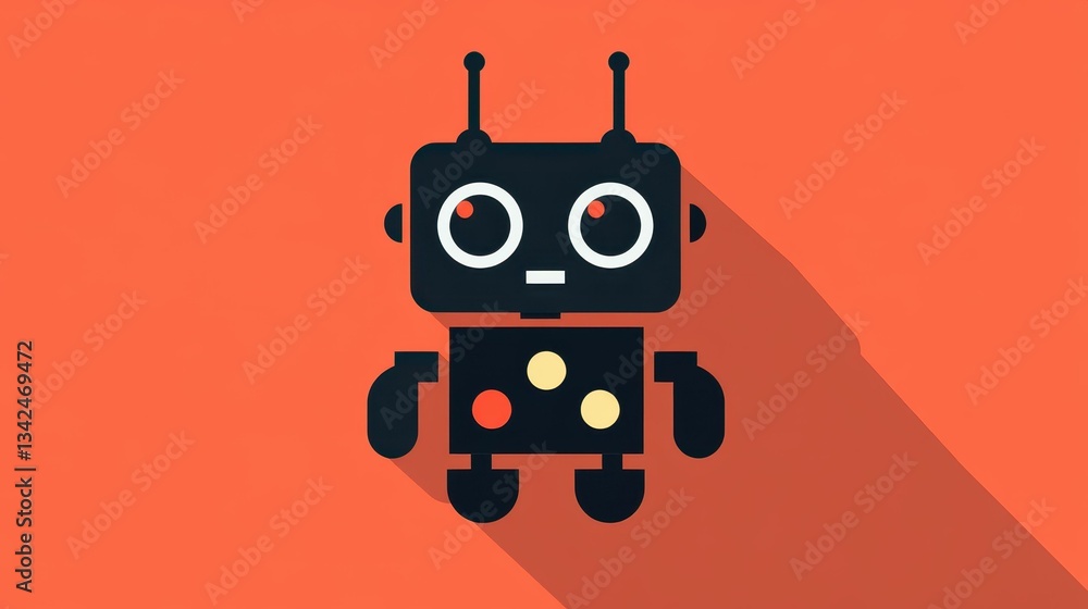 Poster this sleek robot design blends modern style with minimalism, ideal for techthemed visuals and projec