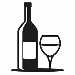wine bottle and glass