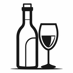 wine bottle and glass