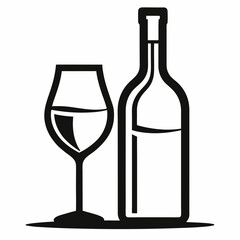 wine bottle and glass