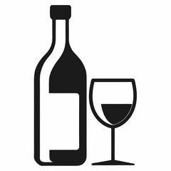 wine bottle and glass