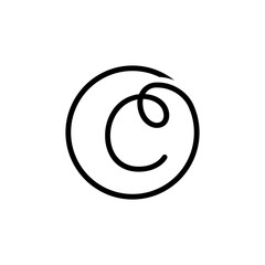 INITIAL LETTER C CIRCLE LINE SIMPLE LOGO