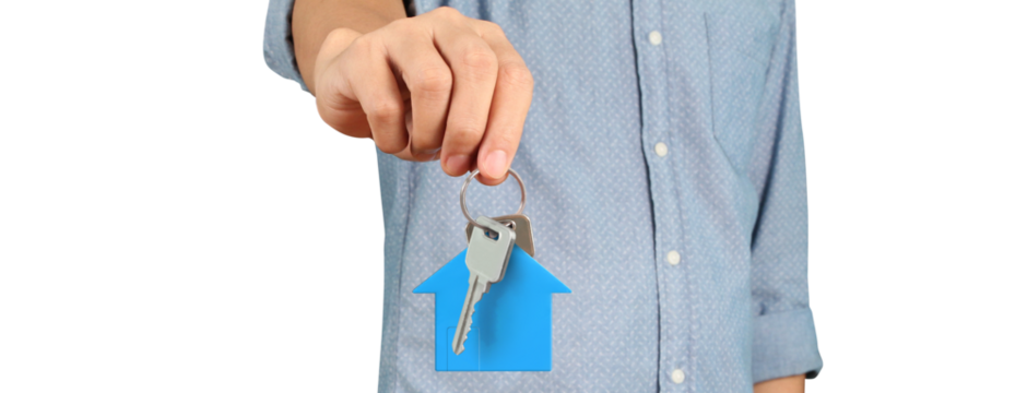 Real estate key handover ceremony urban setting lifestyle content professional environment close-up view home ownership concept for seo impact