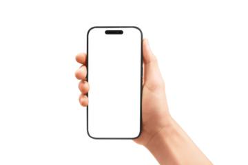 Hand holding a smartphone indoors technology showcase minimalist environment close-up view modern communication concept