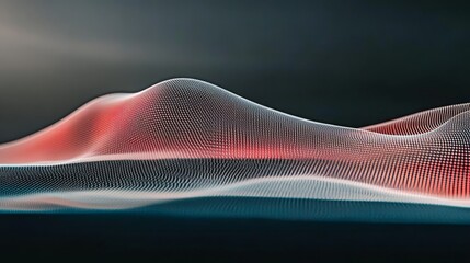 Abstract digital landscape with flowing textured hills