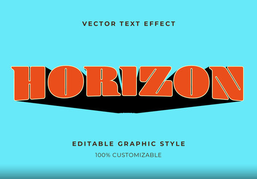 Orange and Black Bold Deep Shadow Text Effect