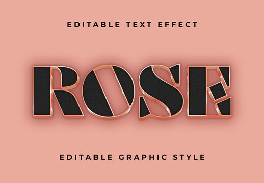 Rose Gold and Black 3D Elegant Luxury Text Effect