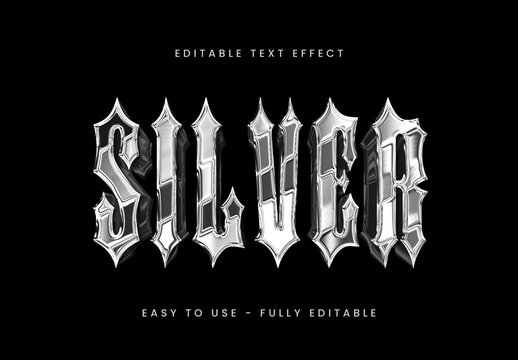 Silver Gothic Classic Decorative Text Effect