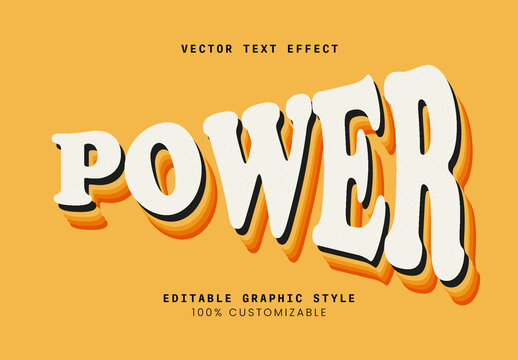 White Orange Retro Layered Groovy Vintage Text Effect