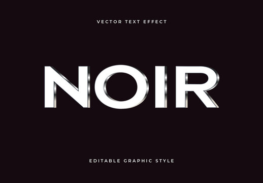 White And Black 3D Bold Metallic Text Effect Template