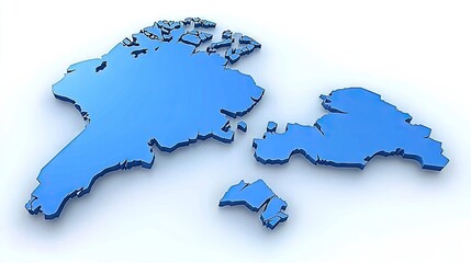 Fototapeta premium 3D World Map Isolated on White. Possible Use Educational Material