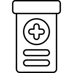 Medical - black outline - icon - illustration