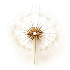 Obraz premium Dandelion seed head, close-up, white background (1)