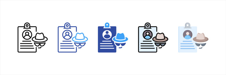 Identity Theft Multi Style Icon Set