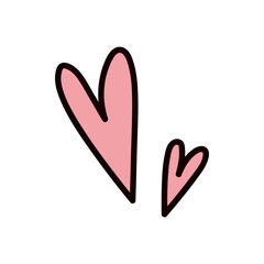 手描きのハートのイラスト