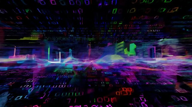 Abstract digital data representation with binary code.