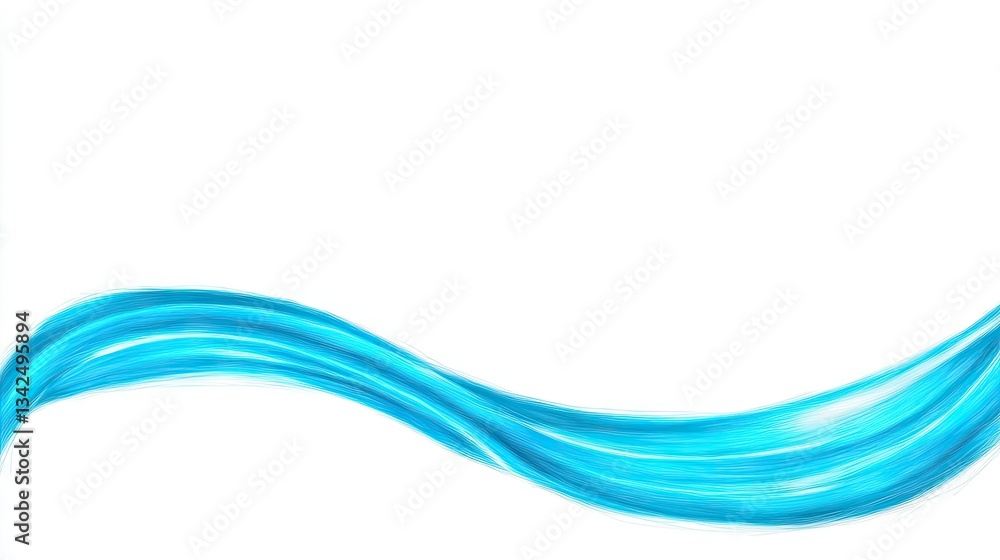 Canvas Prints blue wavy pattern on white background. use for banner, backdrop, tech, and design projects