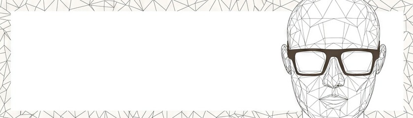 Fototapeta premium Digital frame featuring a virtual man with glasses, tech and futuristic theme