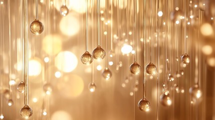 Golden Bokeh Lights: Elegant Abstract Background with Sparkling Festive Glow and Decorative Warm Tones