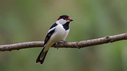 Naklejka premium Small bird perched on a branch (2)