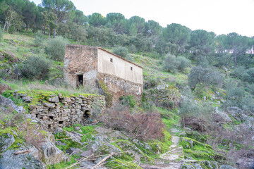 Pipa tide mills on the Ardila River Barrancos-Portugal.