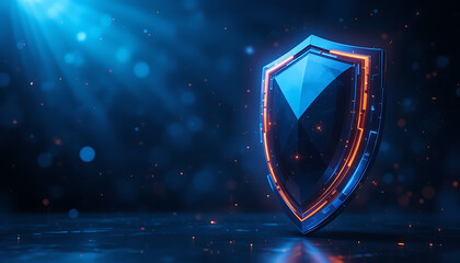 Data Security & Privacy Protection: Shield Symbolizing Digital Defense