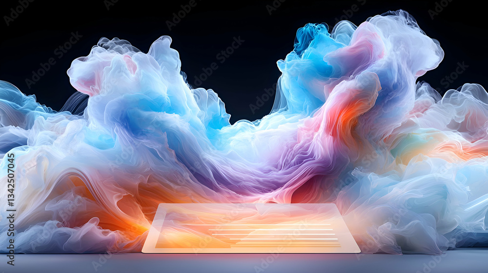 Aufkleber abstract colorful fluid motion design with soft textures and ethereal light effects