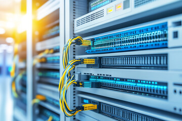 Ethernet Switches and Cables in a Data Center for Local Area Network Connectivity