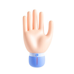 3D rendered cartoon hand with open palm