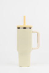 Insulated Tumbler with Handle and Straw for Hot and Cold Drinks