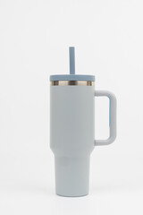 Insulated Tumbler with Handle and Straw for Hot and Cold Drinks