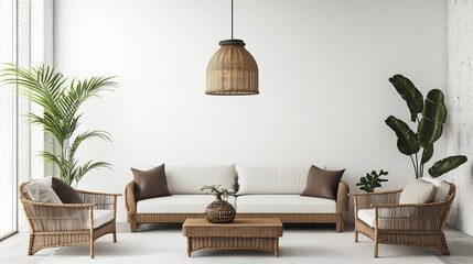 Bright Living Area with Scandinavian furniture