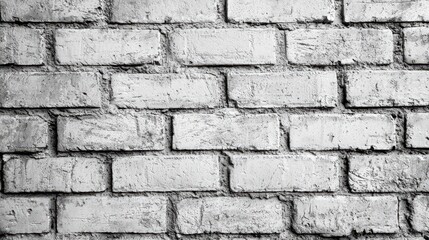 Fototapeta premium Vintage white wash brick wall texture for design. Panoramic background for your text or image.