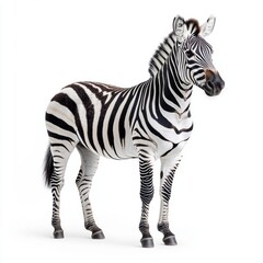 Striking Zebra Standing Gracefully Against White Background