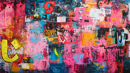 Fototapeta premium Colorful Urban Street Art: Bold, Bright Graffiti Mural Paintings